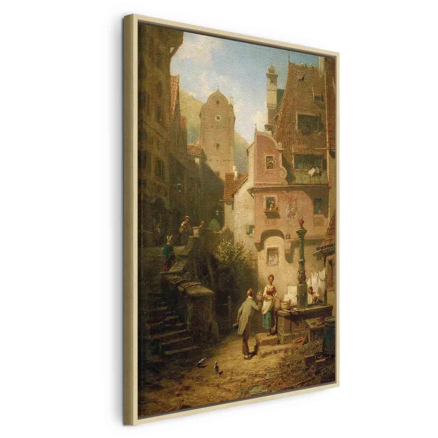 Leinwandbild - Carl Spitzweg – Well-Wisher Presenting Flowers