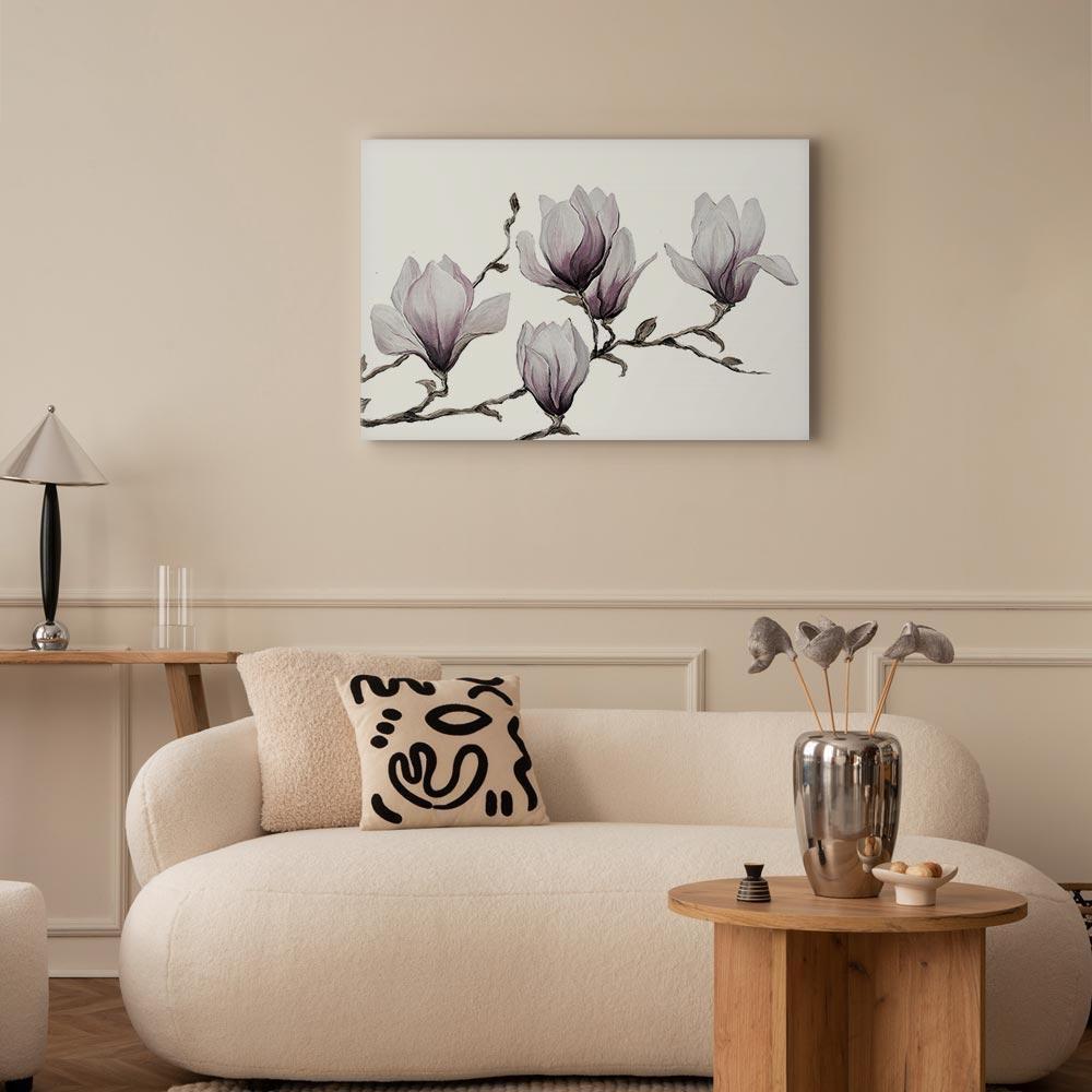 Leinwandbild - Painted Magnolias (1 Part) Wide
