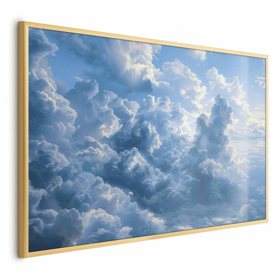 Poster - Ocean in the Air: Waving Clouds Reflecting Morning Light Artgeist