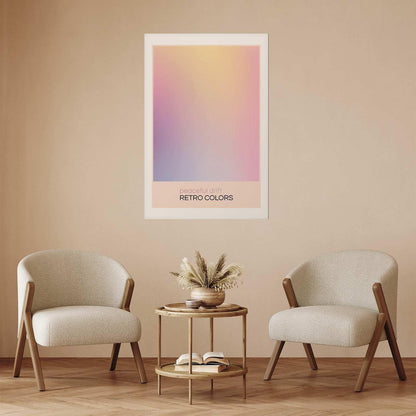 Poster with delicate pastel shades, creating harmony in a modern interior setting.
