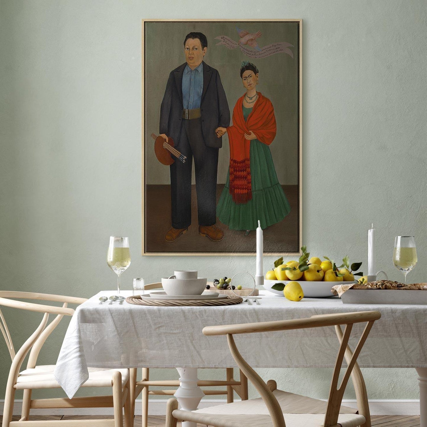 Leinwandbild - Frida Kahlo – Frida and Diego Rivera