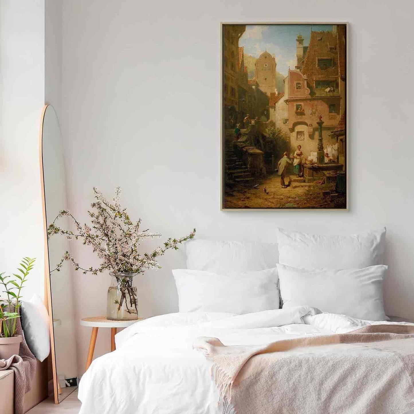 Leinwandbild - Carl Spitzweg – Well-Wisher Presenting Flowers