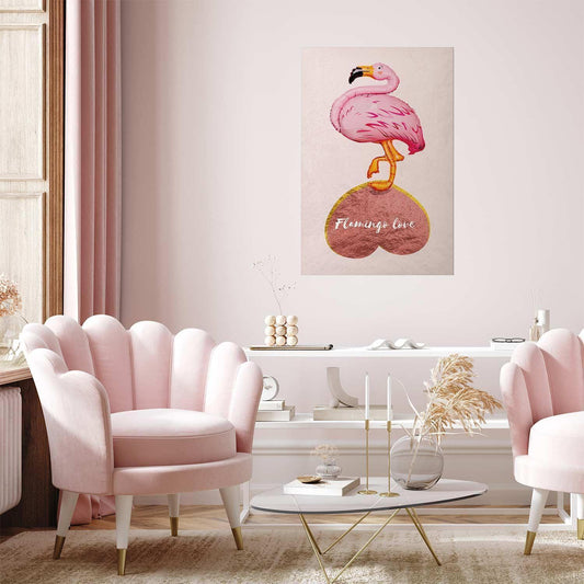 Poster - Flamingo in Love Artgeist