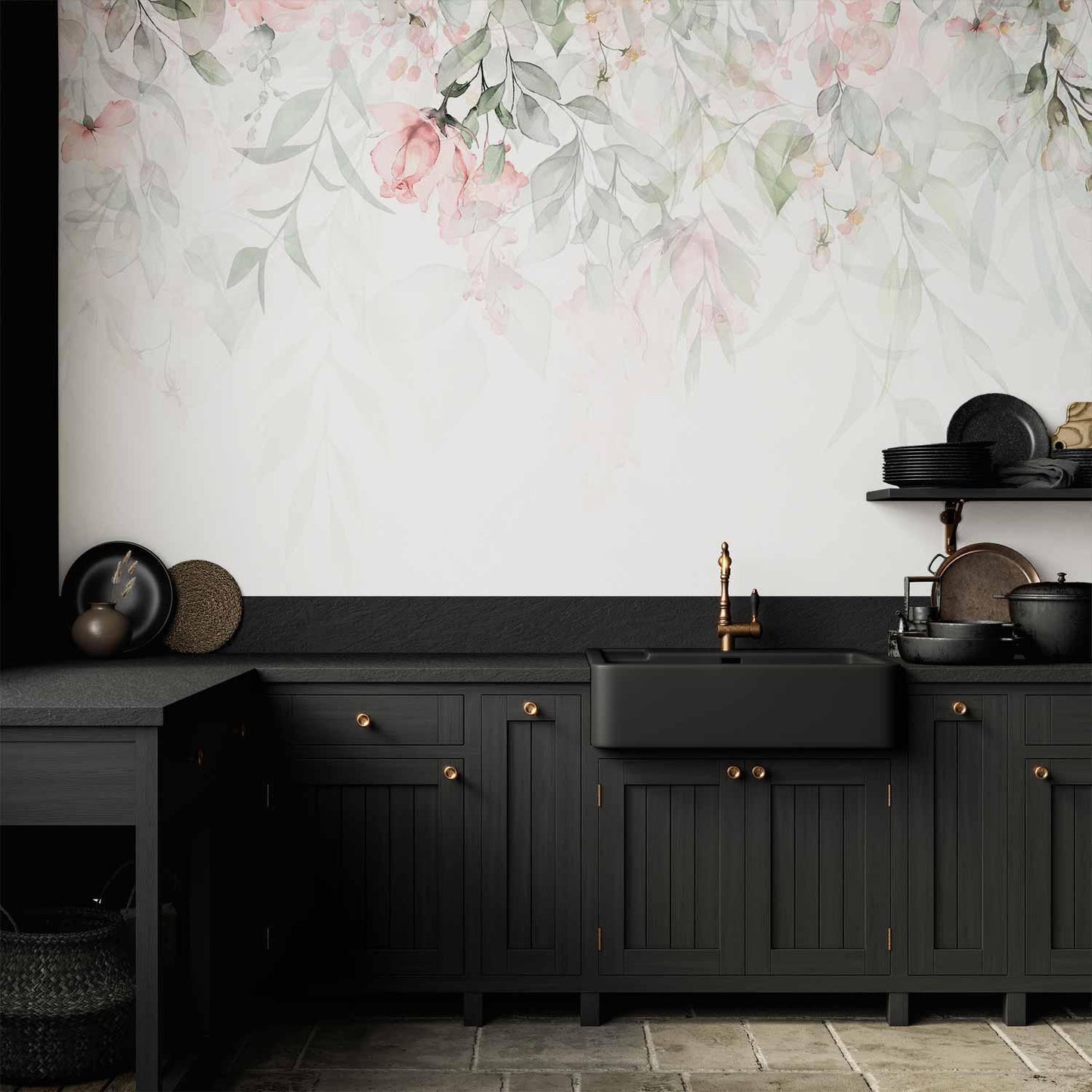 Fototapete - Waterfall of Roses - First Variant