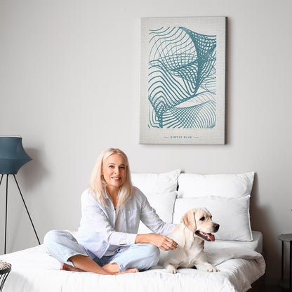 Leinwandbild - Simple Blue (1 Part) Vertical