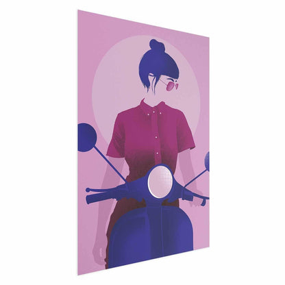 Poster - Woman on a Scooter Artgeist