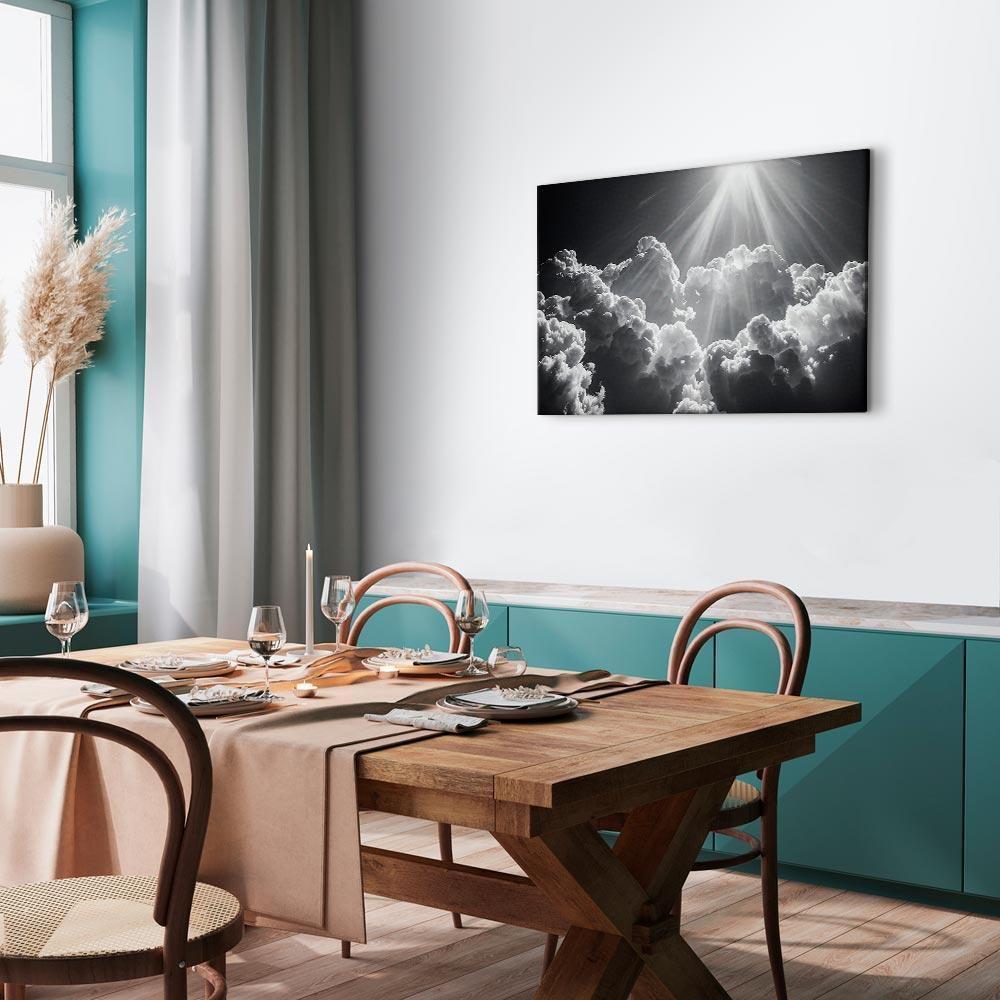 Leinwandbild - Hope in the Clouds: Inspiring Rays of the Sun – Awaken Emotions