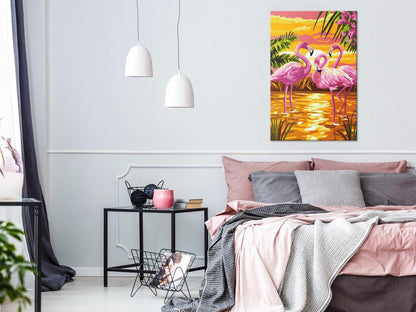 Malen nach Zahlen - Flamingo Family