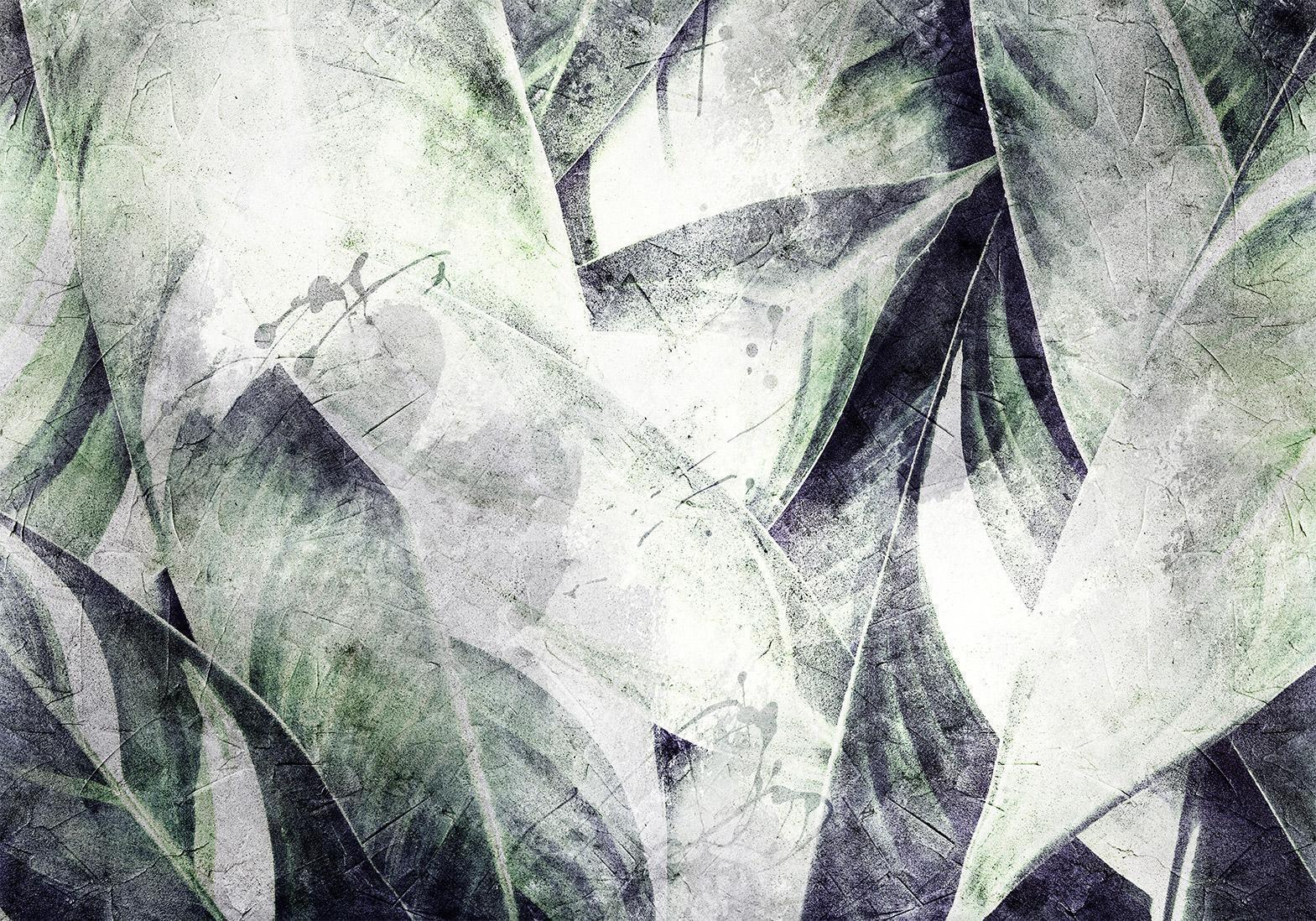 Fototapete - Eclectic jungle - plant motif with exotic leaves with texture Artgeist