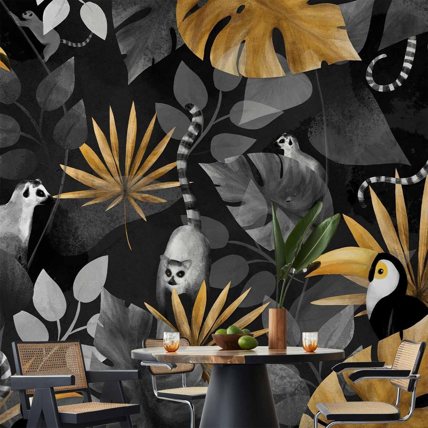 Fototapete - Happy lemurs