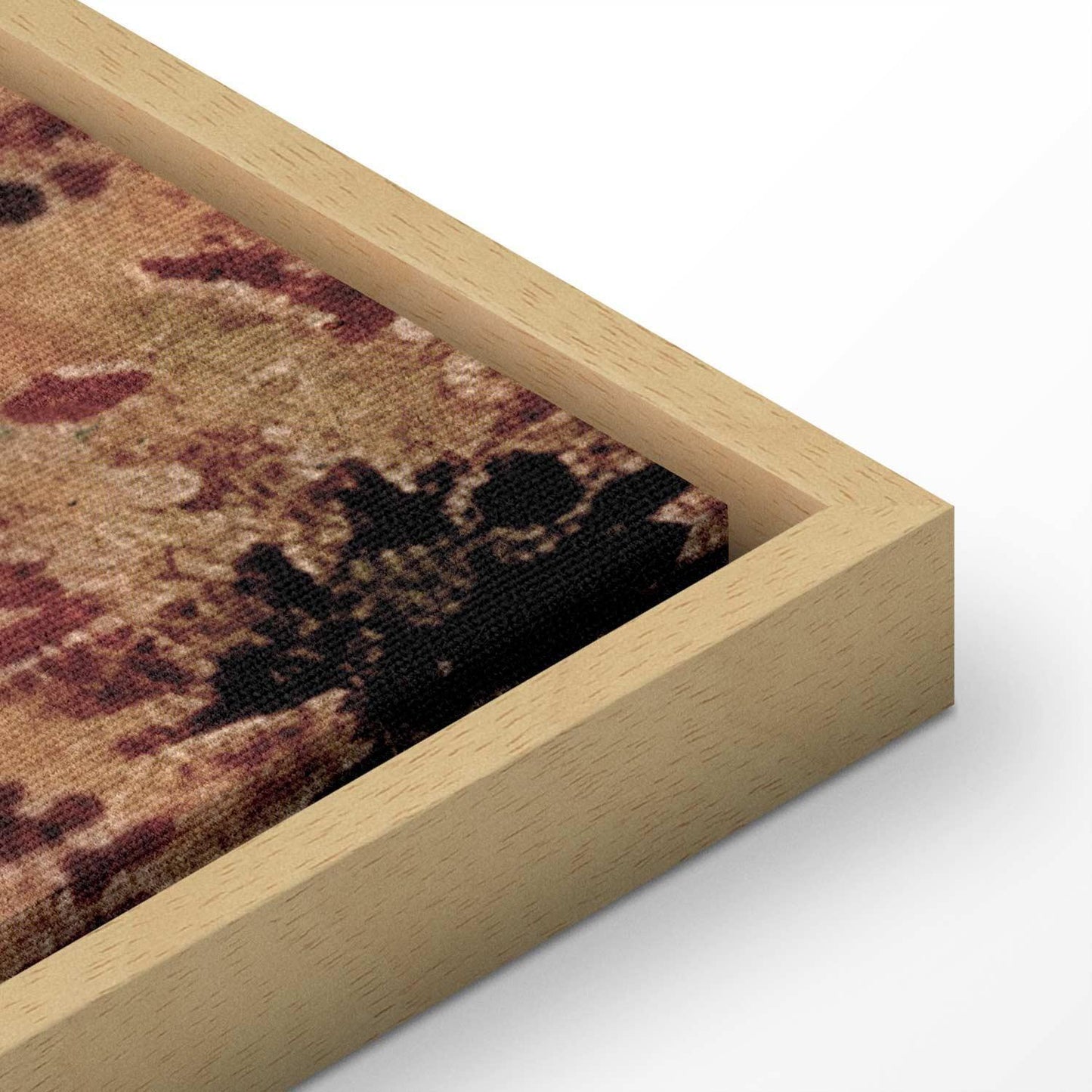 Leinwandbild - Mediterranean landscape - old tapestry with a hill and a lake