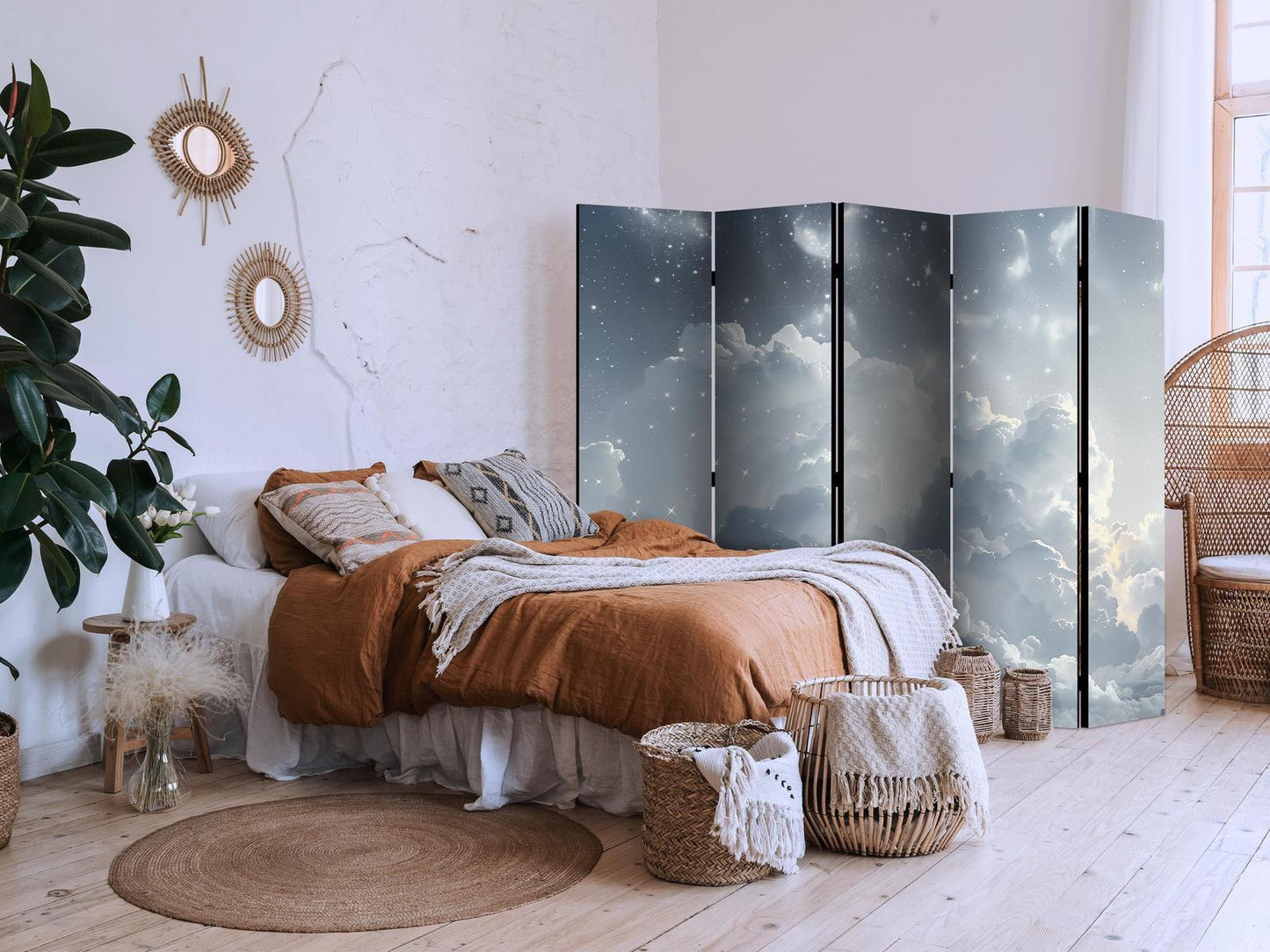 Paravent - Astral Calm: Stars Scattered Above Gentle Clouds Artgeist