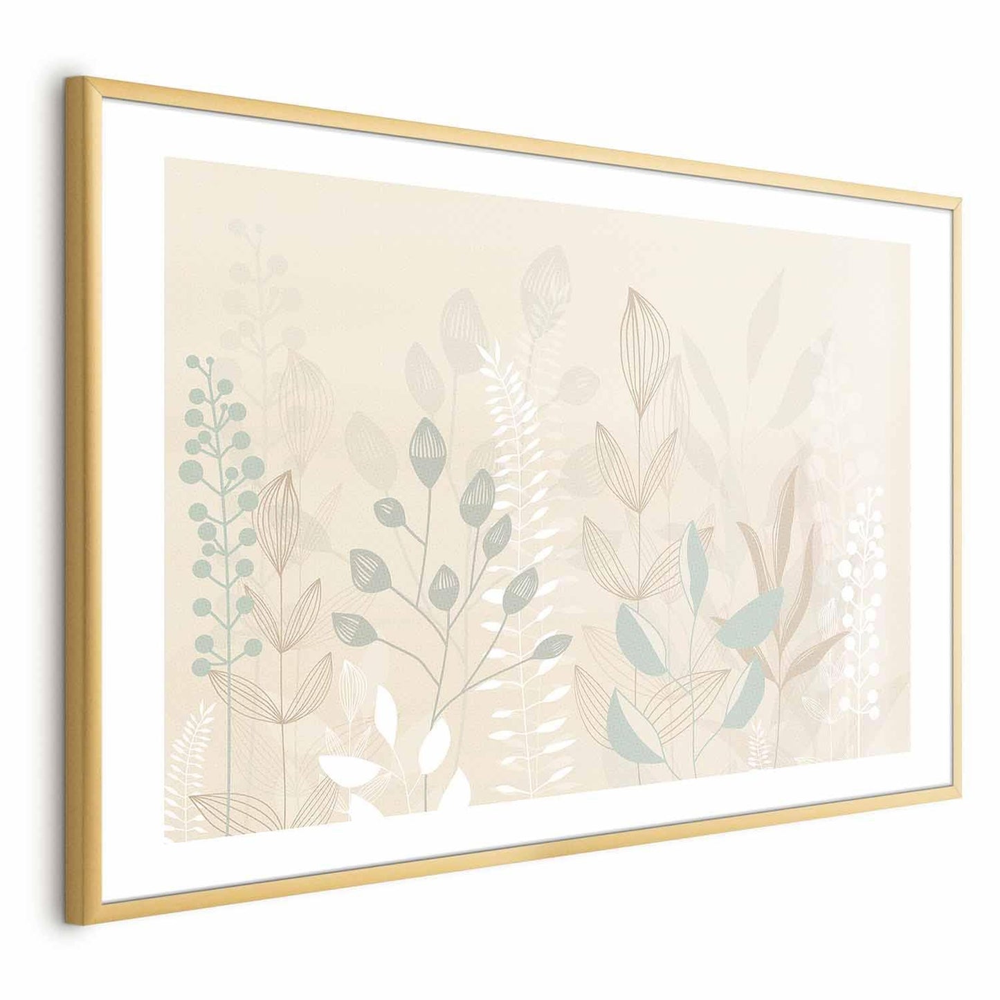 Poster - Pastel-Beige Meadow Artgeist