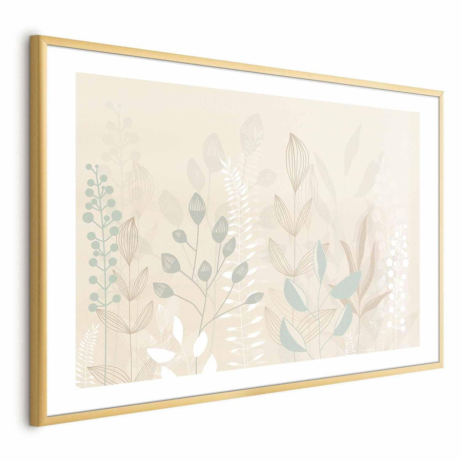 Poster - Pastel-Beige Meadow Artgeist