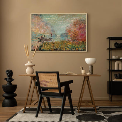 Leinwandbild - Claude Monet – Boat on the Seine