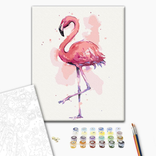 Malen nach Zahlen - Friendly Flamingo