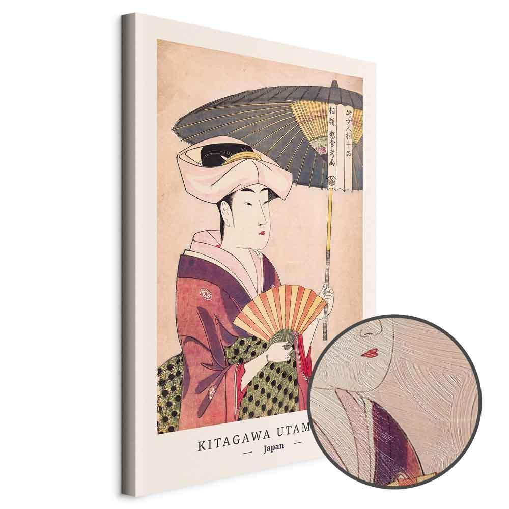 Leinwandbild - Woman With an Umbrella (1 Part) Vertical