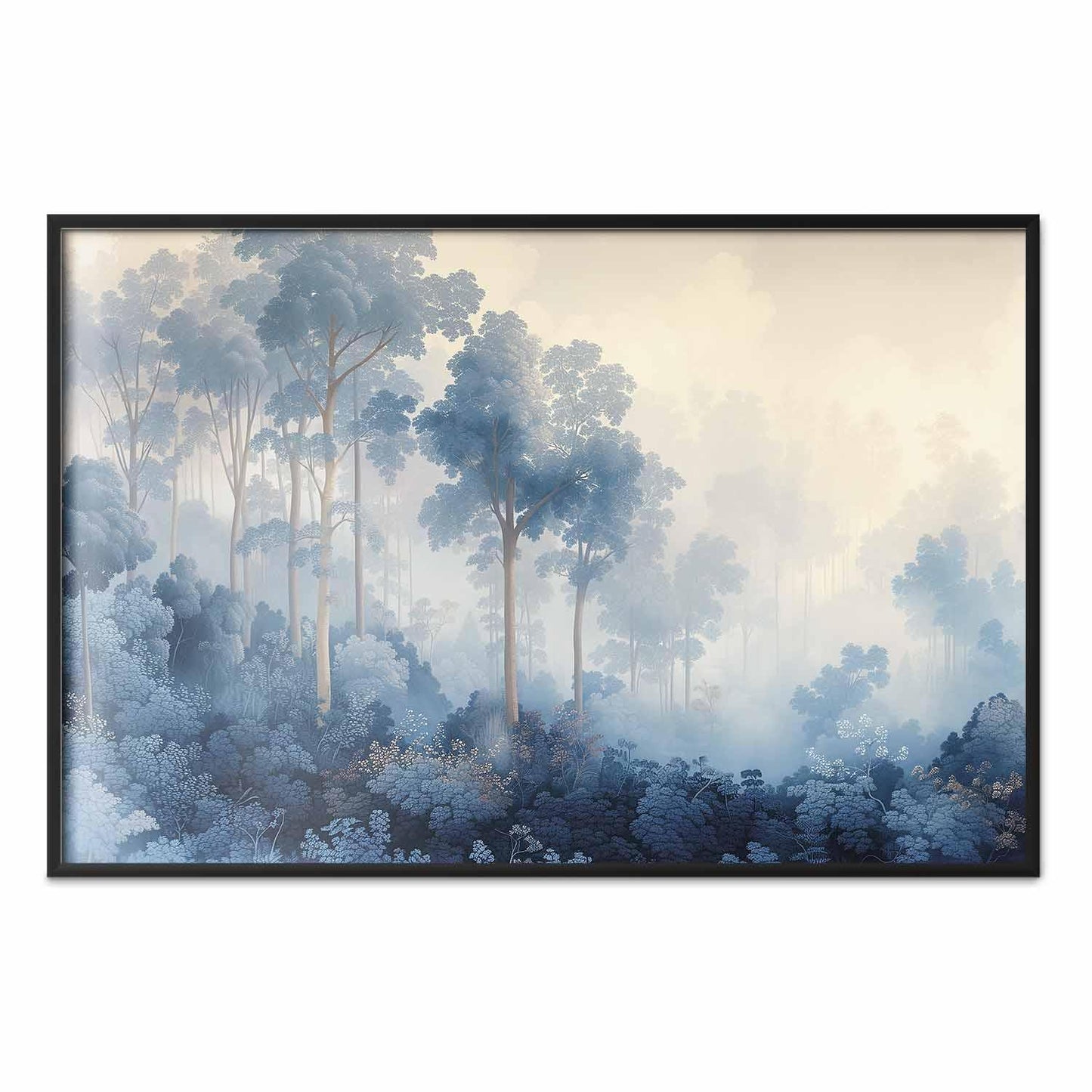 Poster - Forest in Misty Blue Shades