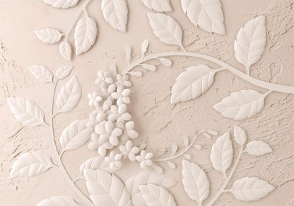 Fototapete „Paper Flowers Beige“ – Blumige Eleganz in zarten Tönen