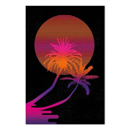 Leinwandbild - Palm at Sunrise (1 Part) Vertical