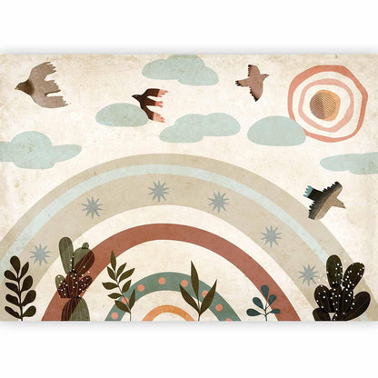 Fototapete - Rainbow and Birds