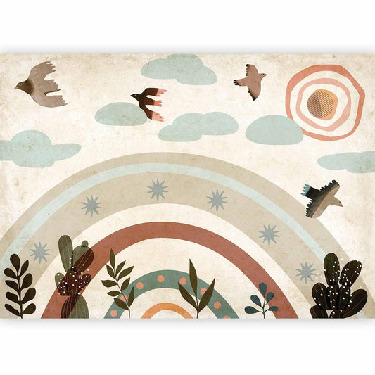 Fototapete - Rainbow and Birds