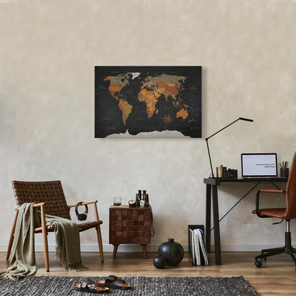 Leinwandbild - World Map: Secrets of the Earth