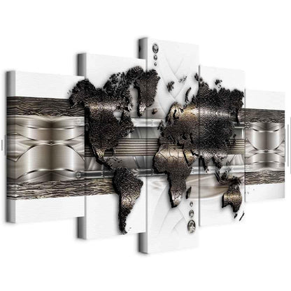 Leinwandbild - Metal World Map II