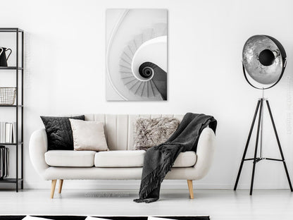 Leinwandbild - White Stairs (1 Part) Vertical Artgeist