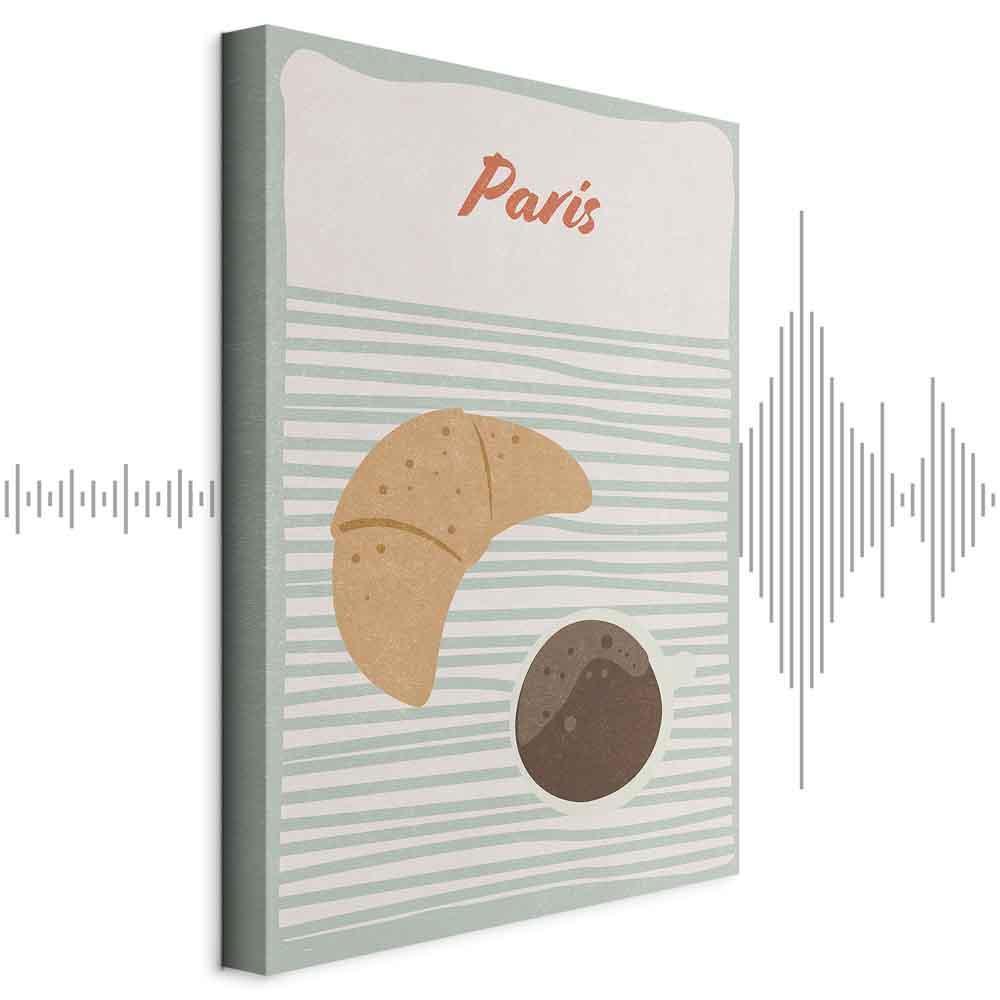 Leinwandbild - Parisian Breakfast (1 Part) Vertical