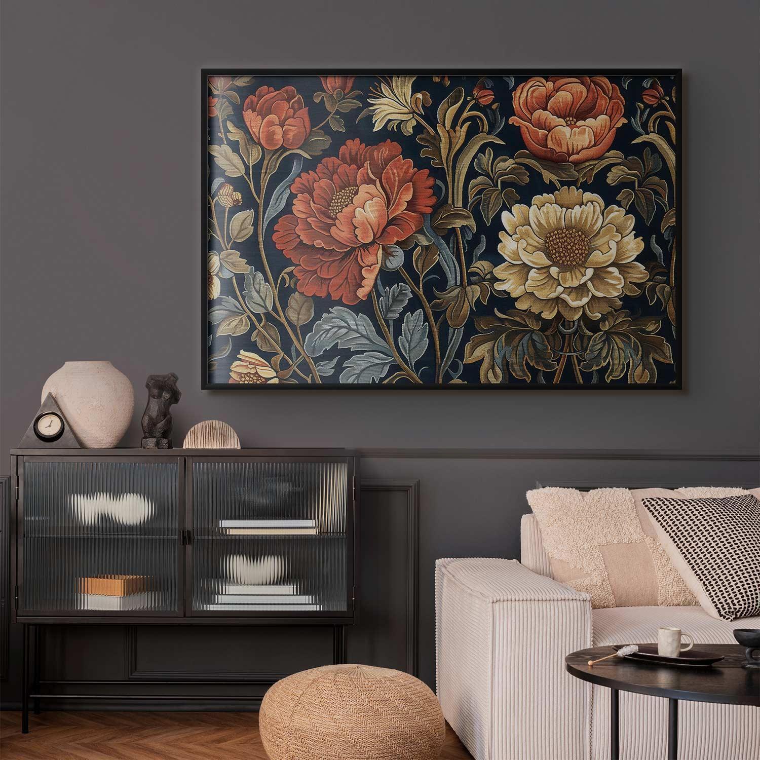 Poster - Tapestry Large Retro Flowers Artgeist
