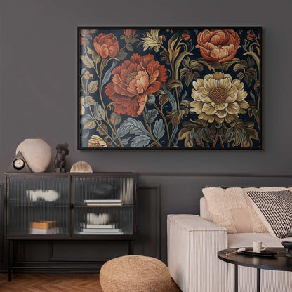 Poster - Tapestry Large Retro Flowers Artgeist