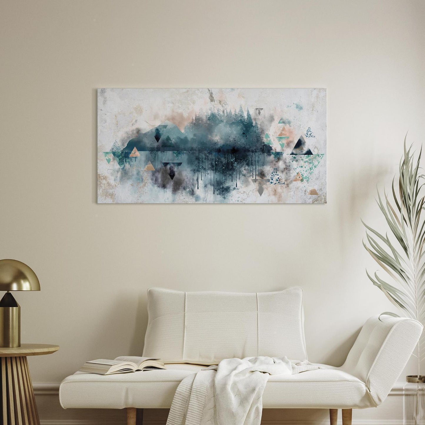 Leinwandbild Geometrische Landschaft – Moderne Wandkunst für stilvolle Räume