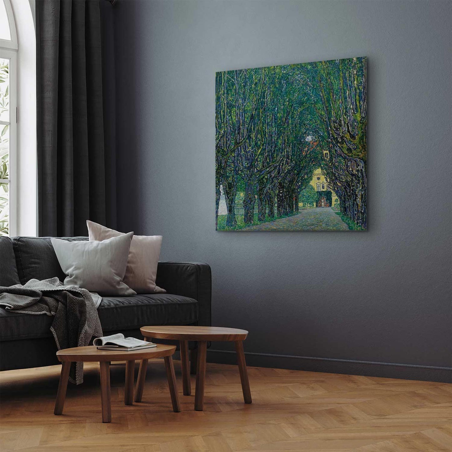 Leinwandbild - Alley of Trees in the Park at the Kammer Castle Art Artgeist
