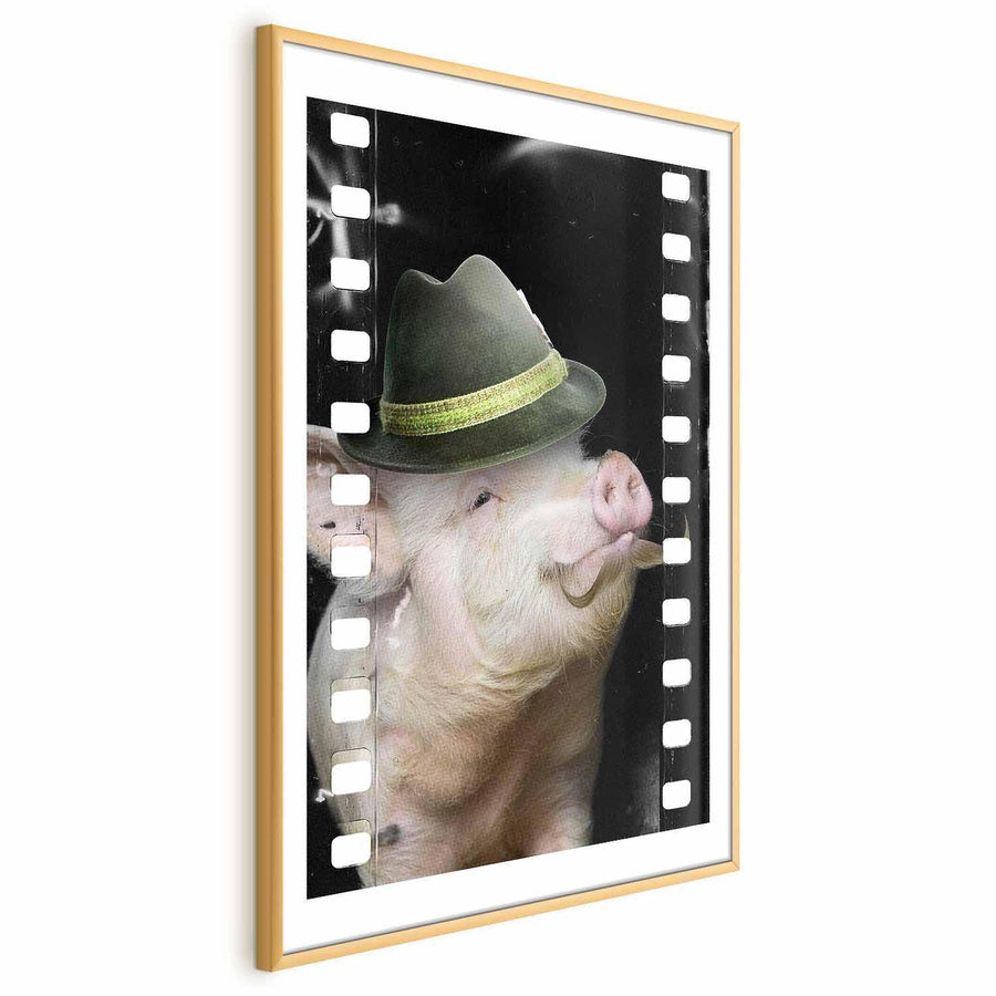 Poster - Pig with a Mustache Artgeist