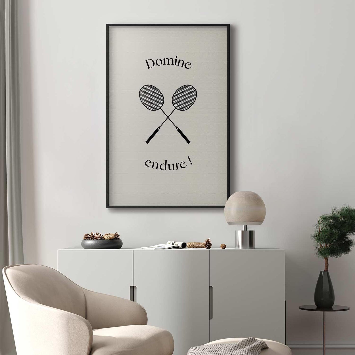 Poster - Summer Games - Badminton Rackets on a White Background
