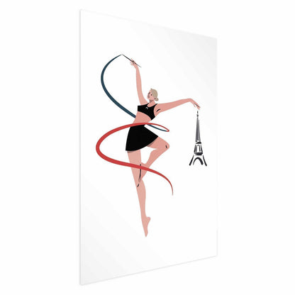 Poster - Illustration of a Woman with a Ribbon - Artistic Gymnastics Artgeist