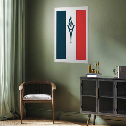 Poster - French Flag with a Torch
