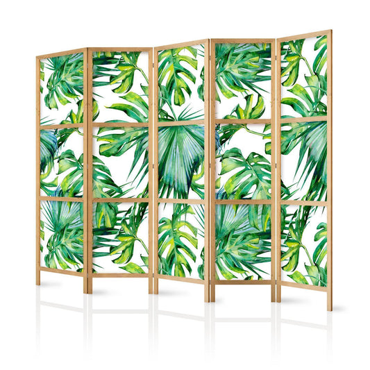 Japanischer Paravent - Monstera and Palm Leaves II Artgeist