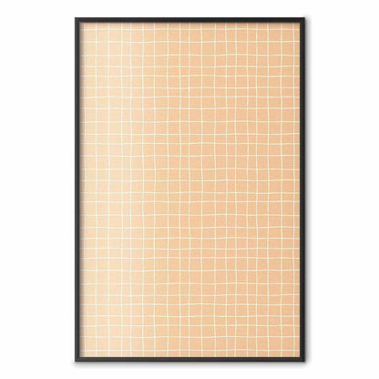 Poster - Lines and Noise - a wavy grid in shades of orange