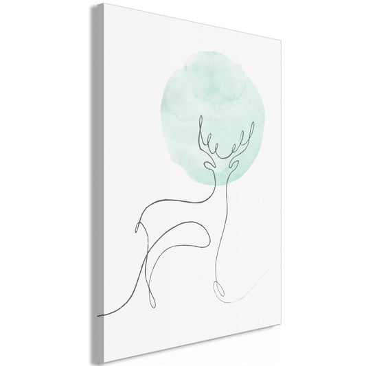 Leinwandbild Mondlinie – Mondphasen in moderner Linienkunst