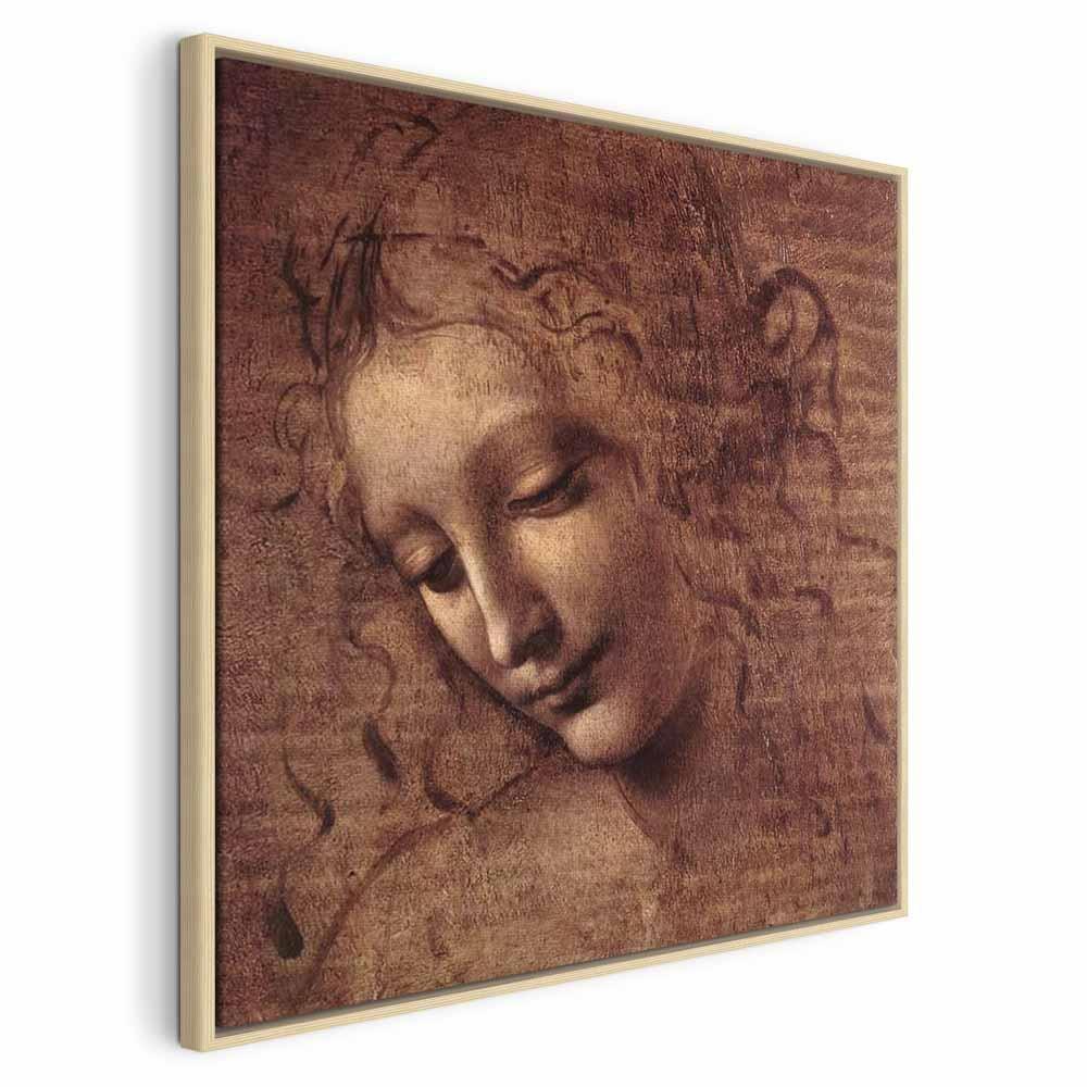 Leinwandbild - Leonardo da Vinci – Head of a Young Woman (Leda)