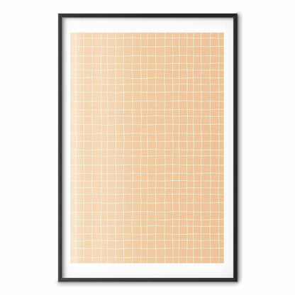 Poster - Lines and Noise - a wavy grid in shades of orange