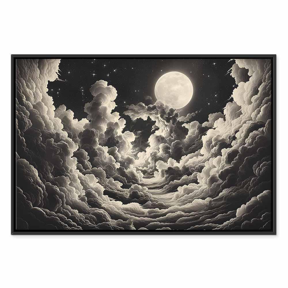 Leinwandbild - Moon and Stars Singing Among the Great Clouds