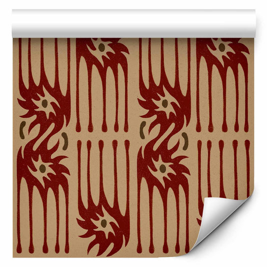 Tapete - Red claws – irregular shapes on a paper background