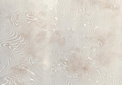 Fototapete - Flowing shapes - abstract beige and white background in patterned compositions Artgeist