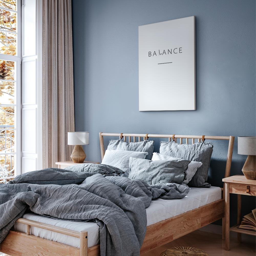 Leinwandbild - Balance of Words (1-part) - Black English Text on White
