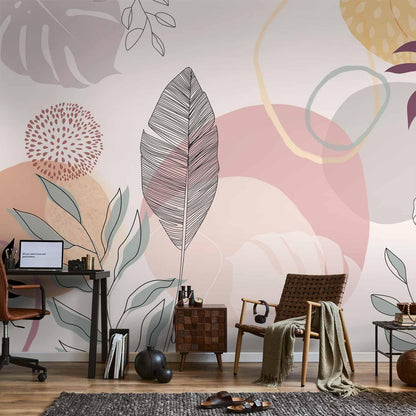 Fototapete - Vegetable Line Art