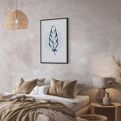 Leinwandbild - Blue Feather (1 Part) Vertical