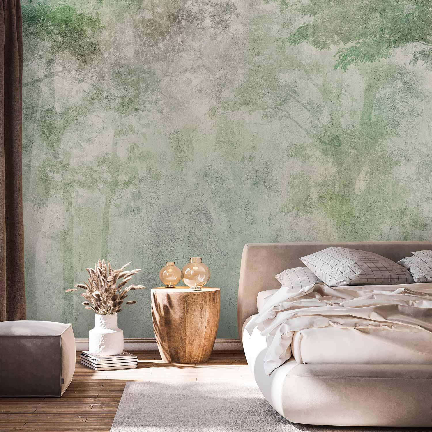 Fototapete Waldrelief - Naturinspirierte Waldlandschaft mit Relief-Struktur für Wohnzimmer - Full HD Druck - Hergestellt in Europa